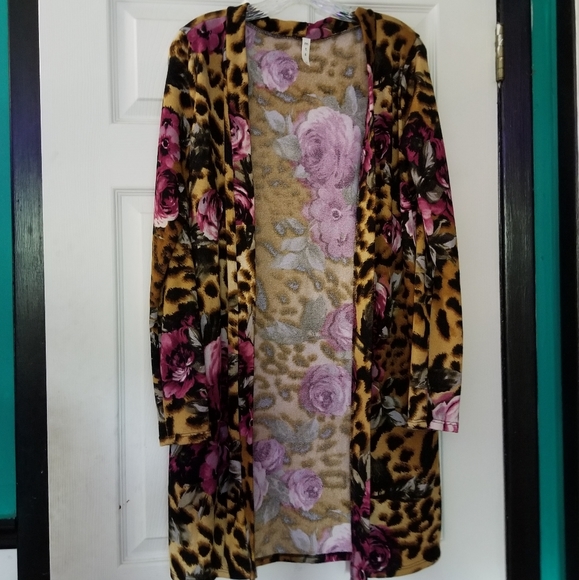 Mittoshop NWOT Leopard & Floral Print Cardigan S - Picture 2 of 9